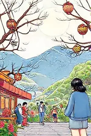 《春日便当店》封面：樱花树下摆满便当的小木桌